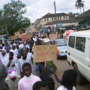 Citizens protesting